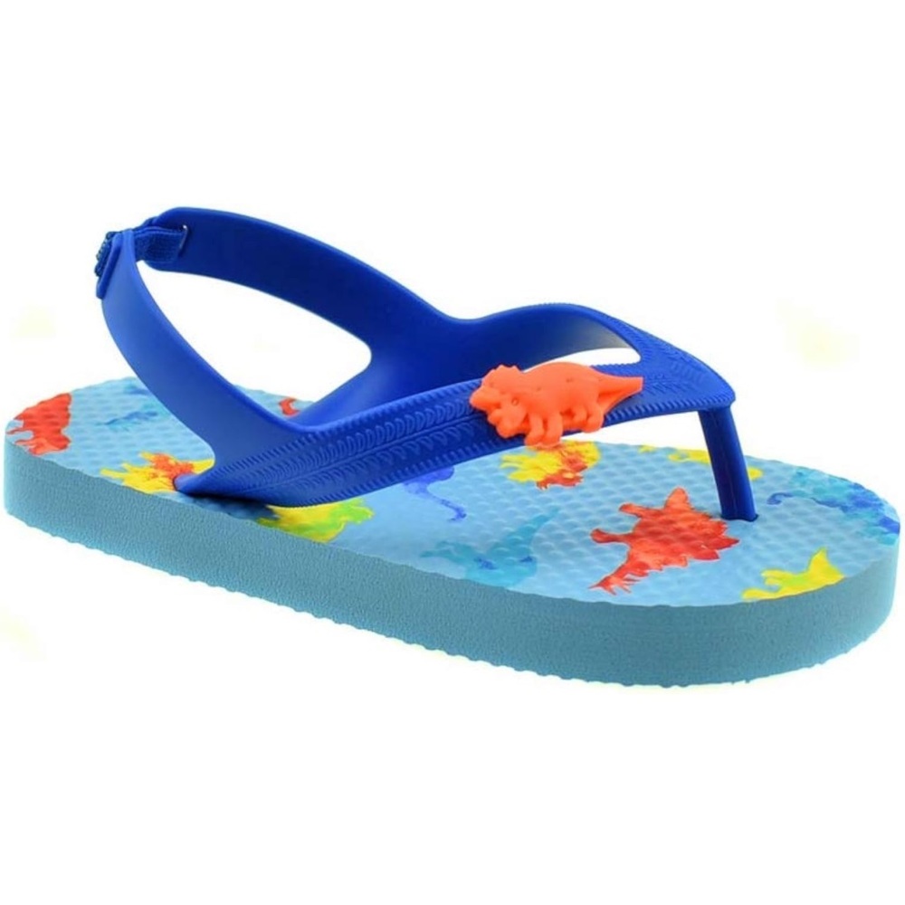 Wonder Nation Beach Flip Flop Toddler Boys Dinosaurs Blue